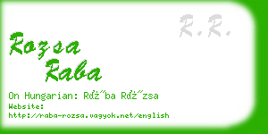 rozsa raba business card